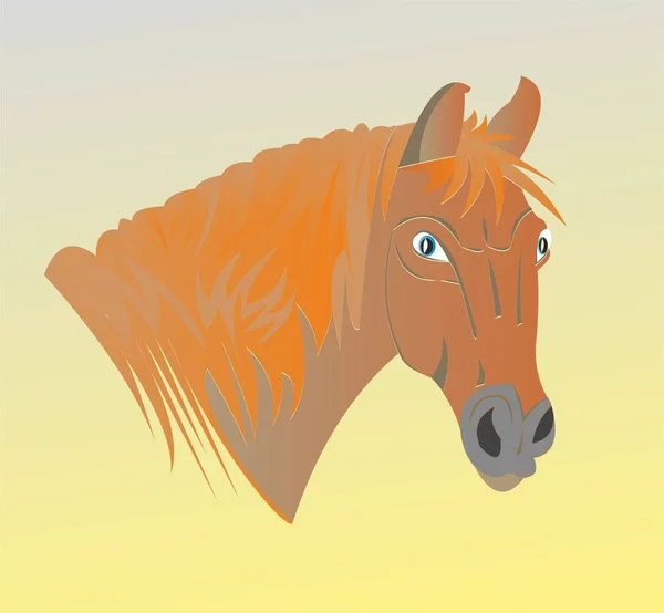 Paard Redhead Symbool Embleem — Stockfoto