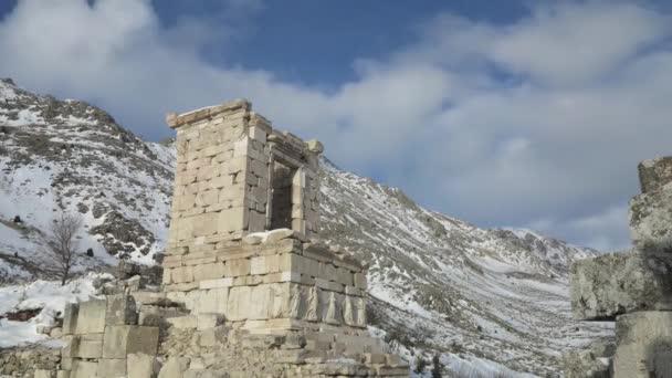 サガラソスはトルコで最も保存状態の良い古代都市の一つです トルコの南西に位置する — ストック動画