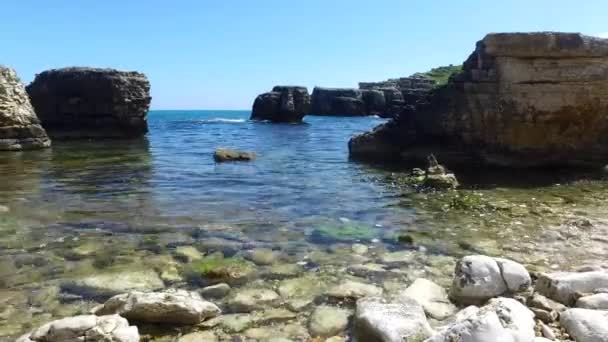 Een Rots Strand Kandira District Van Kocaeli Provincie Turkije — Stockvideo