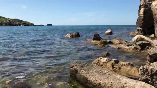 Una Playa Rocosa Kandira Distrito Provincia Kocaeli Turquía — Vídeo de stock