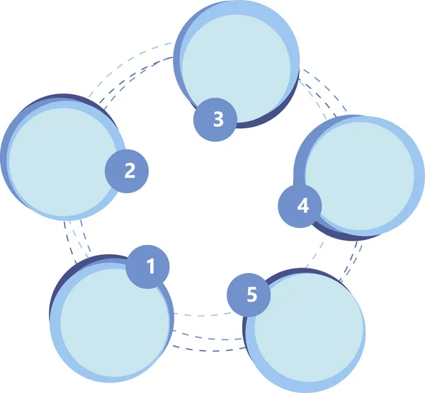 5-steps process diagram — Stock Vector