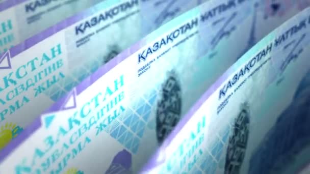 Казахский Тенге крупным планом — стоковое видео