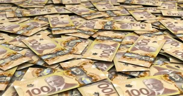 Stapel Canadese Dollars — Stockvideo