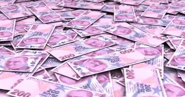 Stack av turkisk lira — Stockvideo