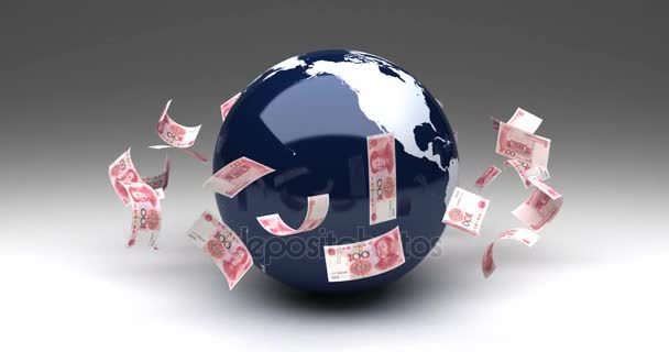Negocios globales con Yuan chino — Vídeos de Stock