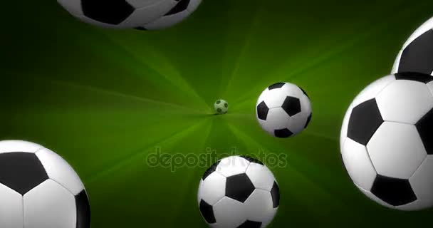 Spawn of Soccer Balls Fundo — Vídeo de Stock