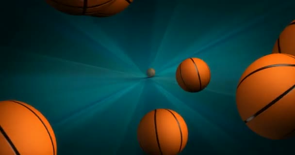 Spawn of Basketballs Background — Stock Video