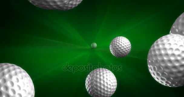 Spawn av Golf bollar bakgrund — Stockvideo