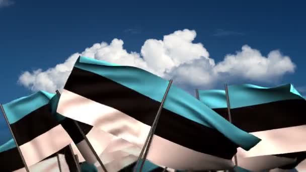 Agitant des drapeaux estoniens 