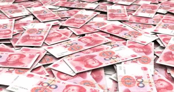 Stack of Chinese Yuan — Stock Video