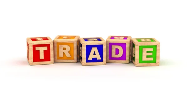 Trade Text Cube — Stock Photo, Image