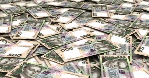 Stack of Ukrainian Hryvnia — Stock Video