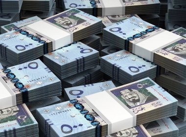 Suudi Arabistanlı Riyals yığını