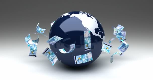 Global Business Con Kazakh Tenge Senza Soluzione Continuità — Video Stock