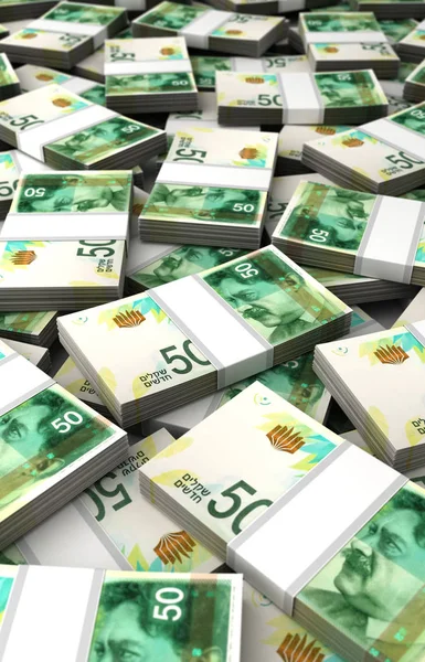 Stack of Israeli New Shekels — Stock Photo, Image