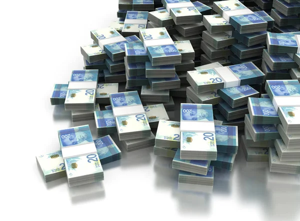 Stack of Israeli New Shekels — Stock Photo, Image