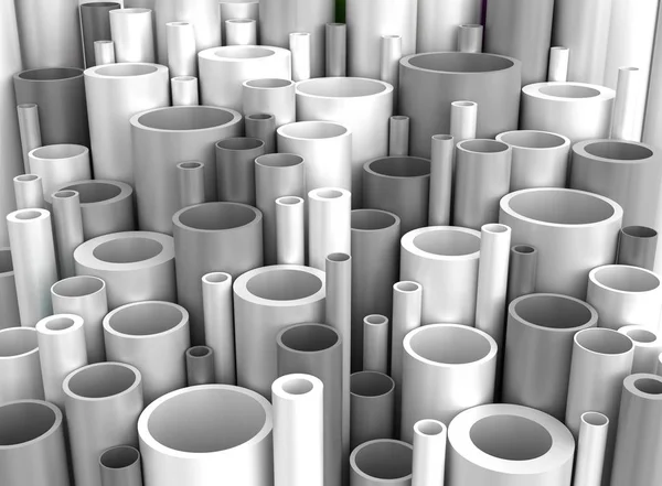Tubos de plástico industrial cinza — Fotografia de Stock