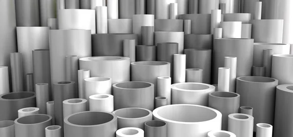 Tubos de plástico industrial cinza — Fotografia de Stock