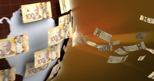 Affari Globali Con Dollaro Canadese Senza Soluzione Continuità — Video Stock