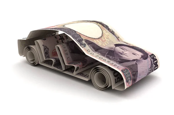 Auto financieren met Japanse Yen — Stockfoto