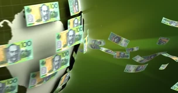 Global Business Australian Dollar Χωρίς Ραφή — Αρχείο Βίντεο