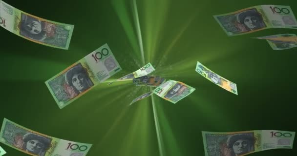 Flygande Australiska Dollar Sömlös — Stockvideo