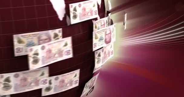 Global Business Mexican Pesos Seamless — Stock Video