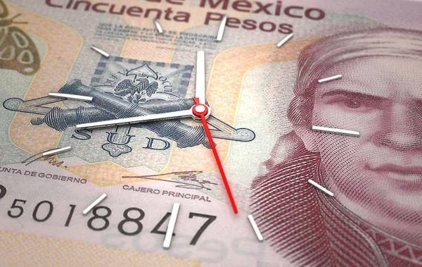 Time and Mexican Pesos — Stock Photo, Image