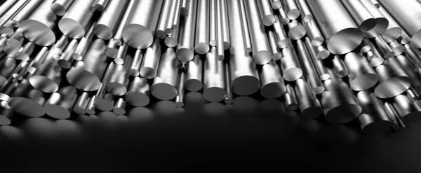 Stainless Steel Rods Dark Background — Stock Photo, Image