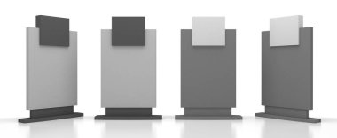 Beyaz arkaplanda boş açık hava işareti