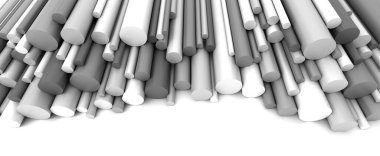 Beyaz arkaplanda plastik çubuklar