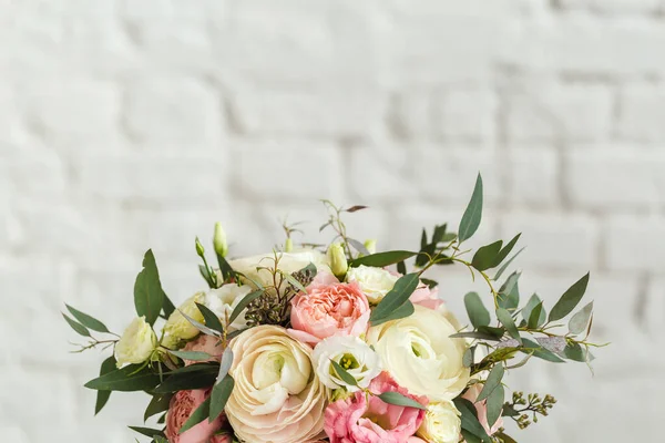 bouquet of beautiful rose and white flowers