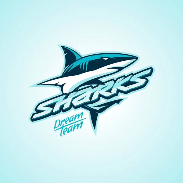 Sharks logo for a club or sport team — Stock Vector