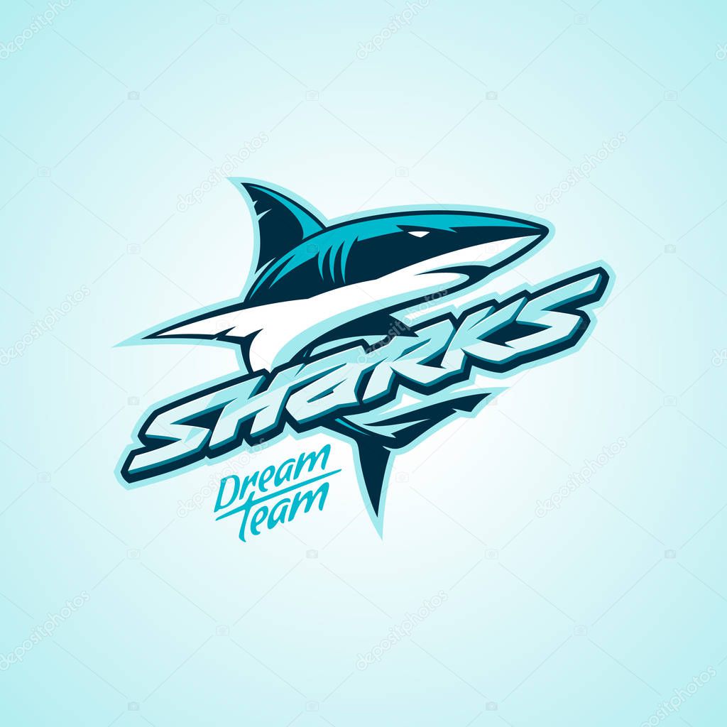 Modern professional sharks logo for a club or sport team