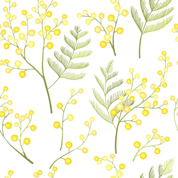 Mimose Blume Nahtlose Vektormuster — Stockvektor