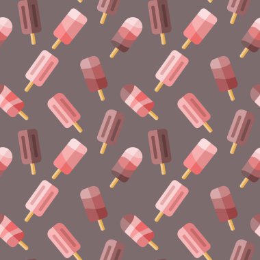 Çikolata ve pembe dondurma sorunsuz vektör desen