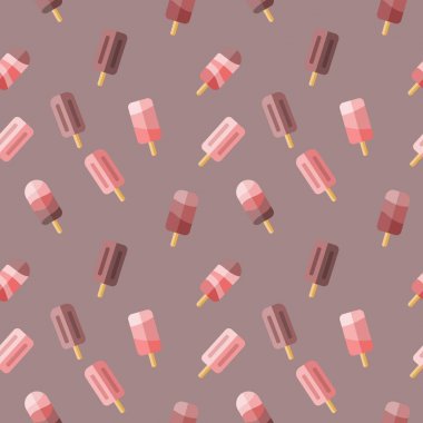 Çikolata ve pembe dondurma sorunsuz vektör desen