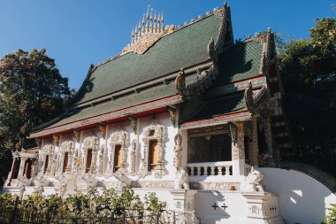 güzel geleneksel antik mimari, Chiang Mai, Tayland 