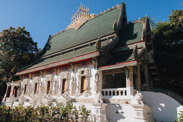 beautiful traditional ancient architecture at Chiang Mai, Thailand 
