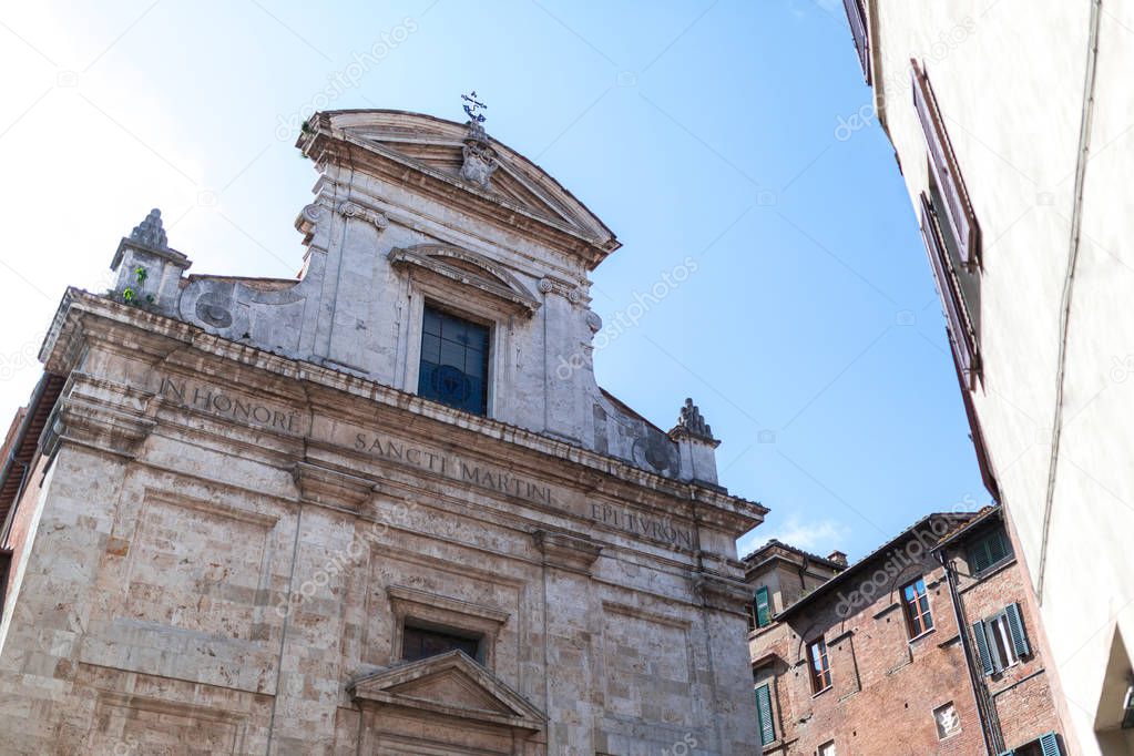 Old building in historical quarter of Siena