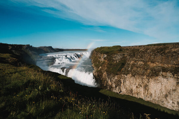waterfall and rainbow
