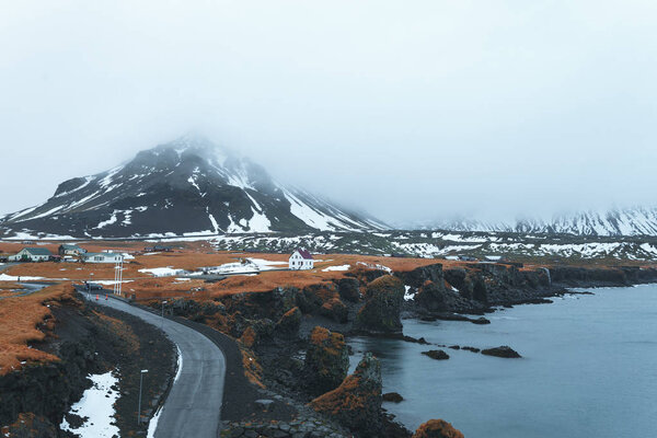 Road and houses