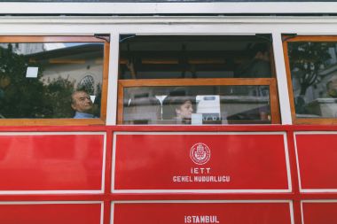 vintage tram clipart