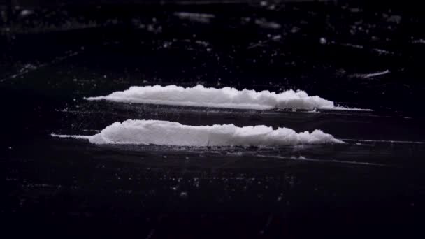 Líneas de corte de cocaína, rastreo — Vídeo de stock