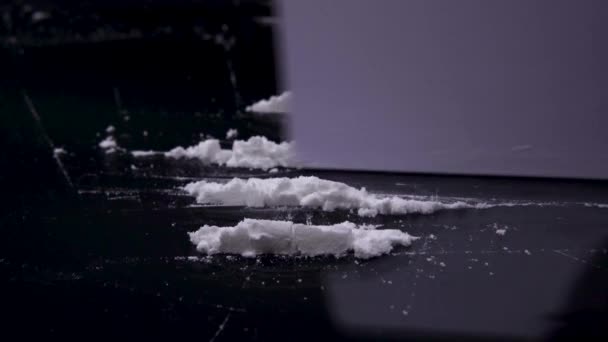 Klippande linjer för kokain, spårning — Stockvideo