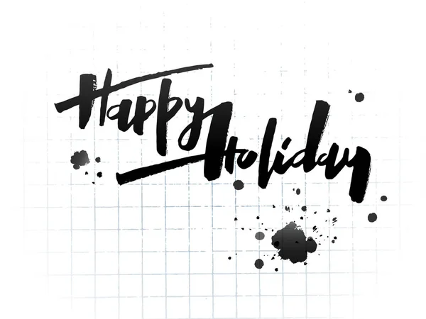 Happy Holidays belettering. Moderne stijl vector kalligrafie. — Stockvector