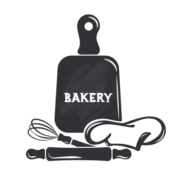 Пекарня Логотип Этикетка Пекарни Заднем Плане Eps — стоковый вектор