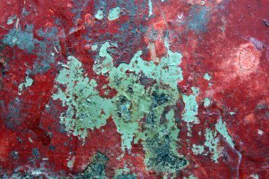 doku kırmızı boya paslı metal parçaları