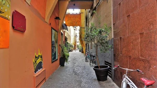 A colorful Street in Bologna, Italy. Bologna is one of the most beautiful and richest cities in Italy, which will welcome you friendly and charm you with authentic feeling, which you won\'t find elsewhere.