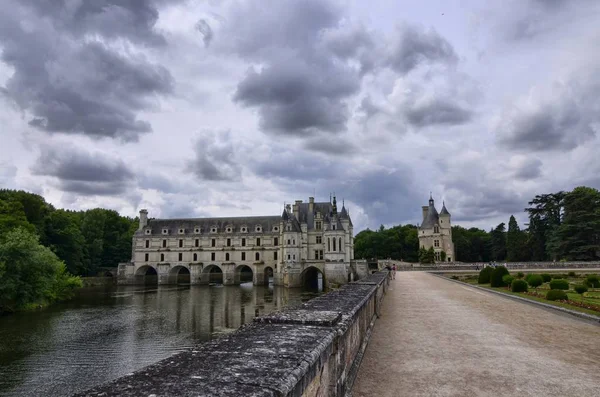Castle Chenonceau Loire Region France June 2017 Snapshot View Side — Stock Photo, Image